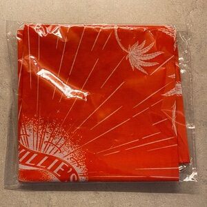 WILLIES RESERVE Orange Dispensary Bandana Scarf Wrap with Pot Leaf Design NEW